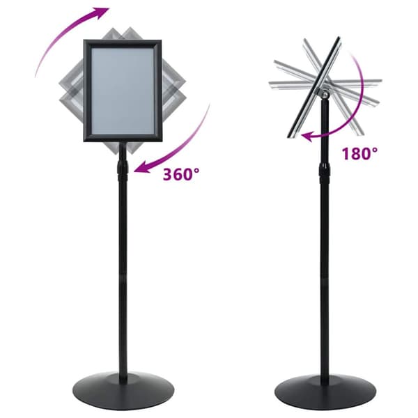 Pedestal affischställ Silver a4 PVC och stål