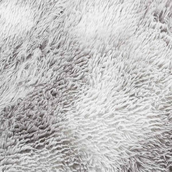 Ryamatta med lång lugg NAVARRA ljusgrå 60x100 cm polyester