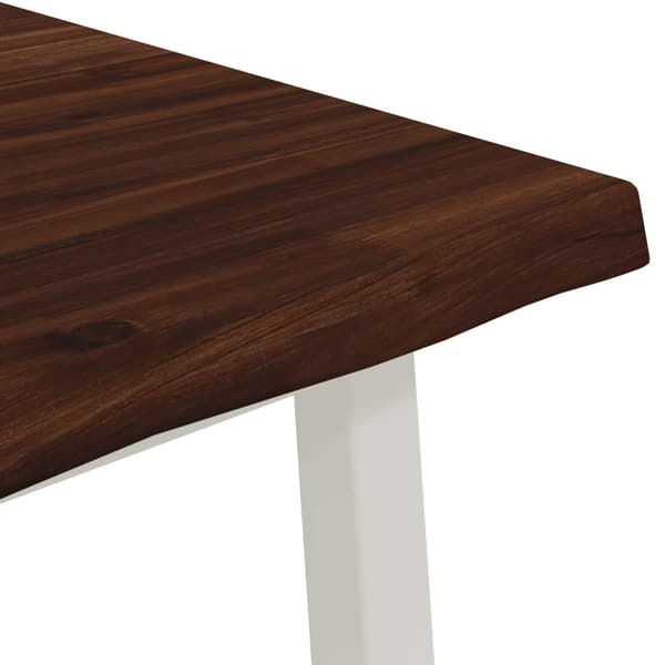 60 x 55 x 75 cm Massivt Akaciaträ Mörkbrun och Vit Rektangulär
