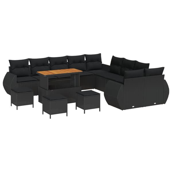 Trädgårdsoffset 14 pcs Svart konstrotting