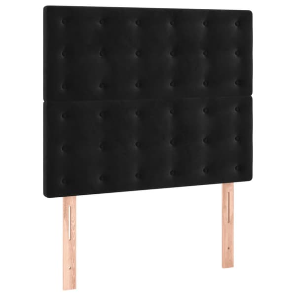 Ramsäng med madrass svart 100x200 cm sammet