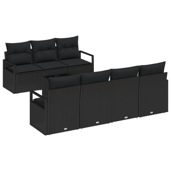Soffset med kudde 8 pcs Svart konstrotting