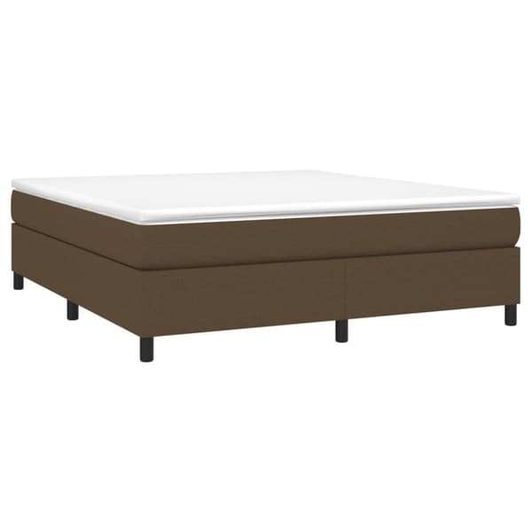 Boxspring-sängram mörkbrun 180x200 cm tyg