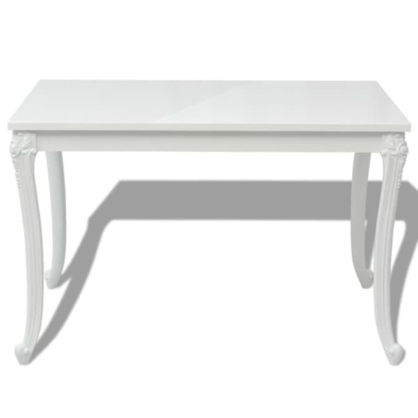 Matbord 116x66x76 cm vit högglans
