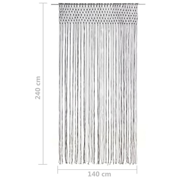 Gardin makramé antracit 140x240 cm bomull