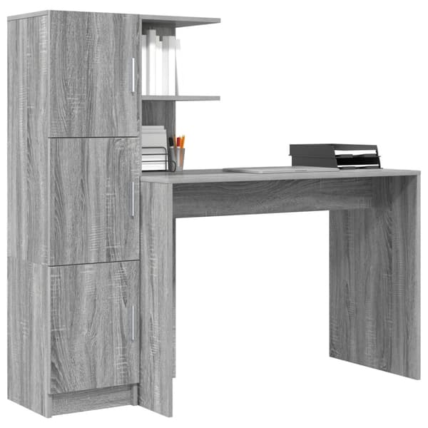 Skrivbord 2 pcs Grå Sonoma