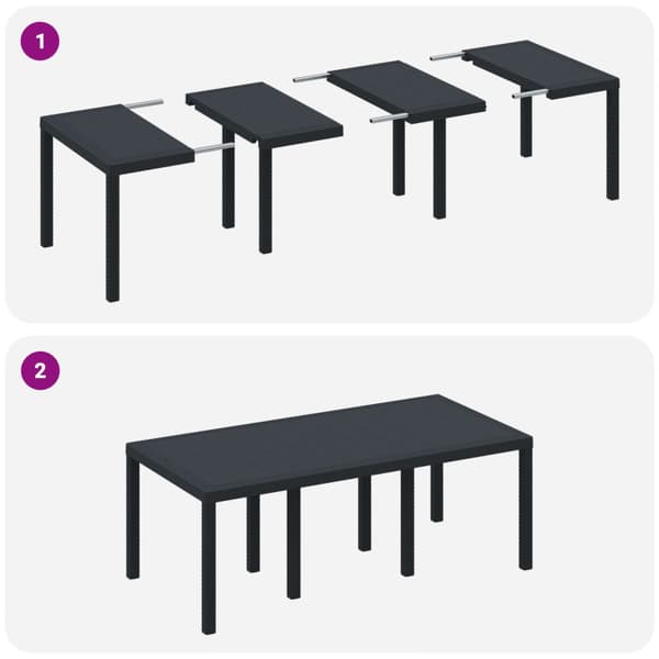 Trädgårdsmöbelset 9 pcs Antracit Polypropylen