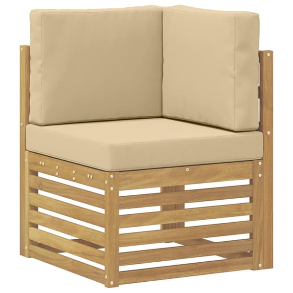 Utomhussoffset 7 pcs Vit och Beige 59 x 59 x 37 cm Polyester