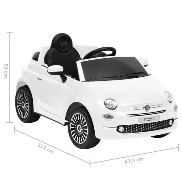 Elbil för barn Fiat 500 vit