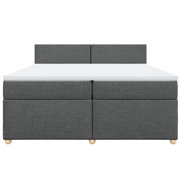 Ramsäng med madrass mörkgrå 200x200 cm tyg