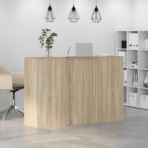 Receptionsdisk sonoma-ek 155x50x103,5 cm konstruerat trä