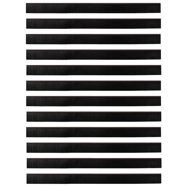 Självhäftande dörrborstlist 12 pcs Brun 100 cm