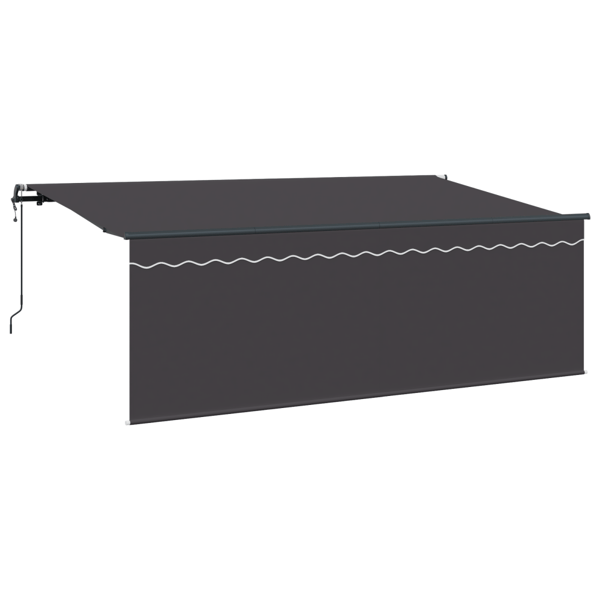 Utfällbar markis Antracit 350 x 200 cm Polyester och aluminium