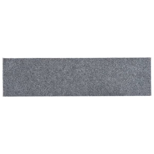Trappmattor självhäftande 15 st 76x20 cm ljusgrå rektangulära