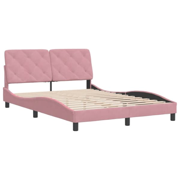 Bed Frame without Mattress Pink 120x200 cm Velvet