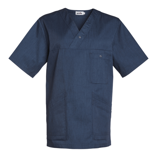 Malte V-Tunic Blue melange Unisex