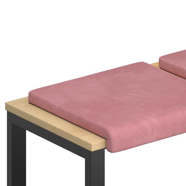Bänk kudde 4 st Sammet Rosa Djup 35 cm