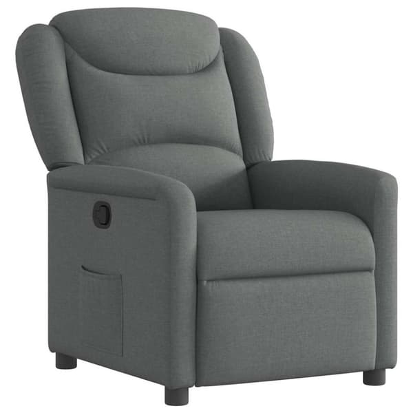 Reclinerfåtölj mörkgrå tyg