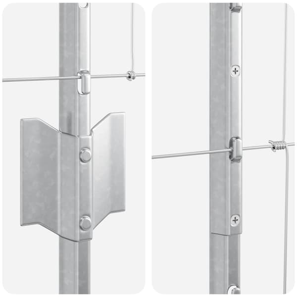 Stängsel med stolpe Silver 1,6 x 25 m Stål