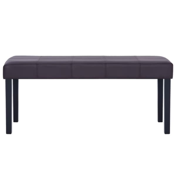 Bänk 106 cm konstläder brun