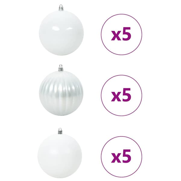Julkulor Set XL 15 pcs Vit Plast