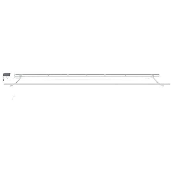 Utfällbar markis Vit 600 × 300 cm Tyger och Stål