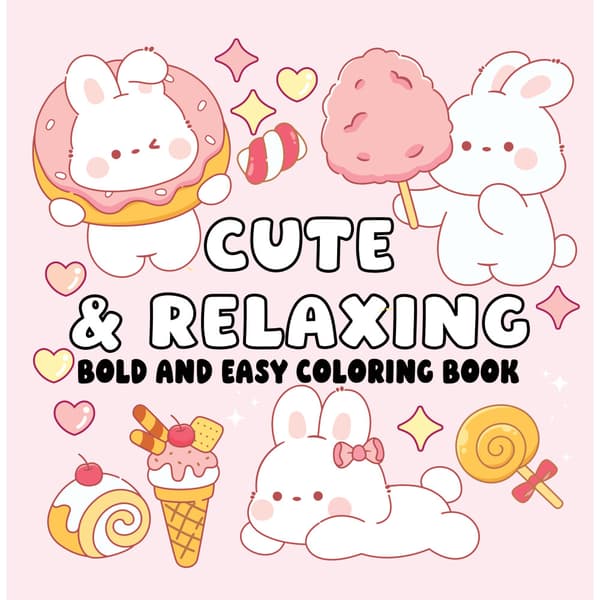 Cute & Relaxing Bold and Easy Coloring Book (häftad, eng)