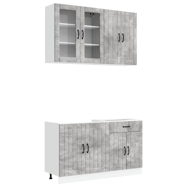 Köksenhet LUCCA 4 pcs Betonggrå Konstruerat trä