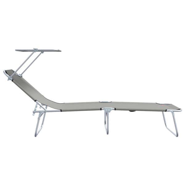 Solstol 2 pcs Grå 58 x 188 x 77cm Polyester