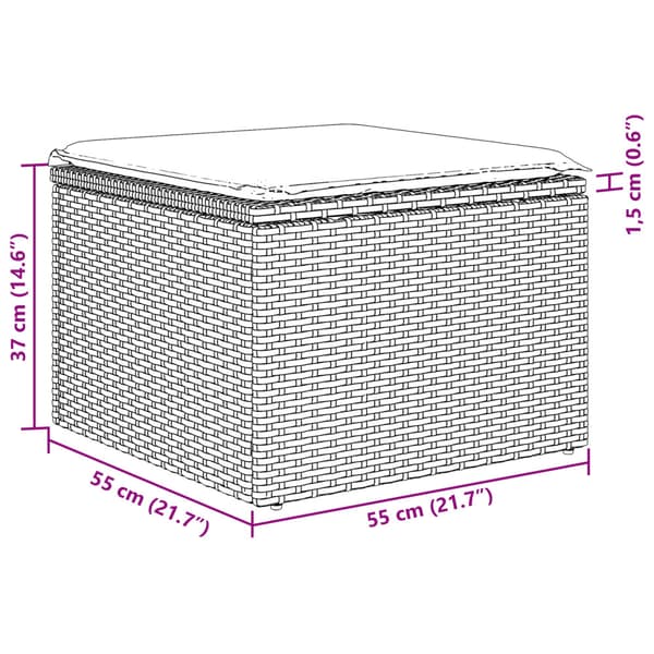 Trädgårdsoffset med kudde 8 pcs Ljusgrå Poly rattan