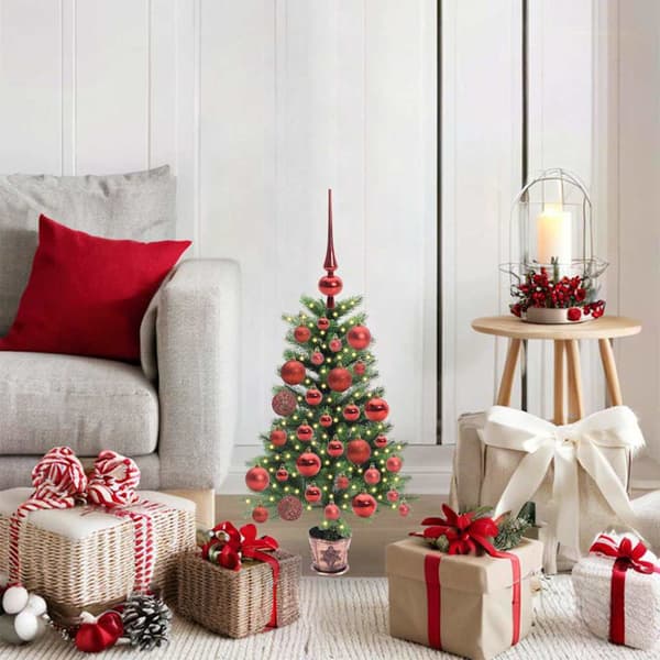 Julgran med 150 LED-lampor med stativ Grön 65 cm PE