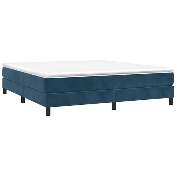 Boxspring-sängram mörkblå 180x200 cm sammet