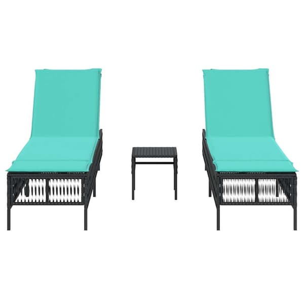 Solstolar 2 st med bord svart konstrotting