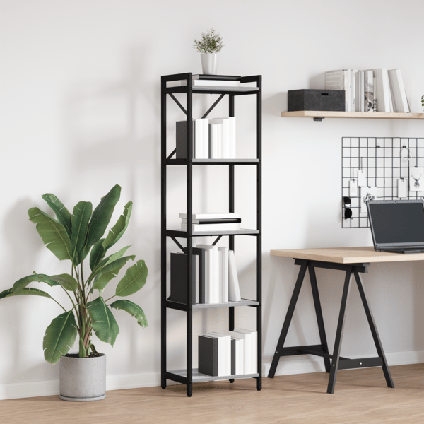 Hyllsystem Grå sonoma 40 x 30 x 155 cm Konstruerat trä
