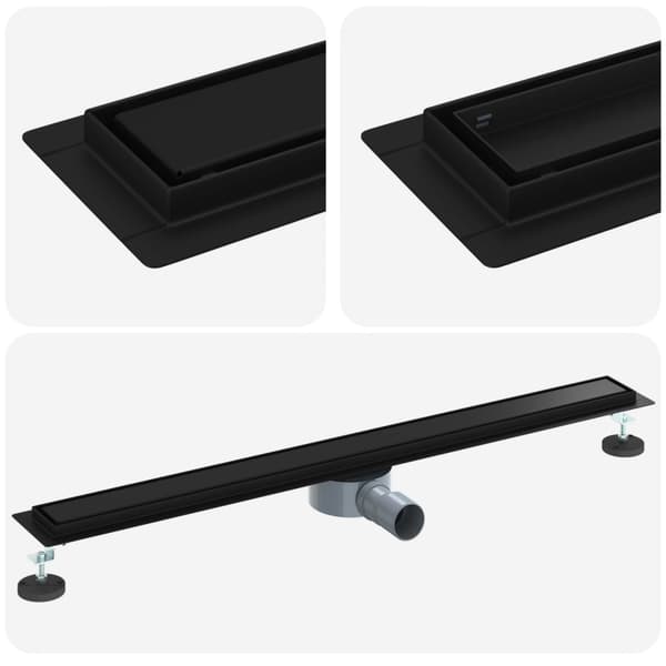 Duschavlopp 2-i-1 med 360° Siphon Svart 90 cm