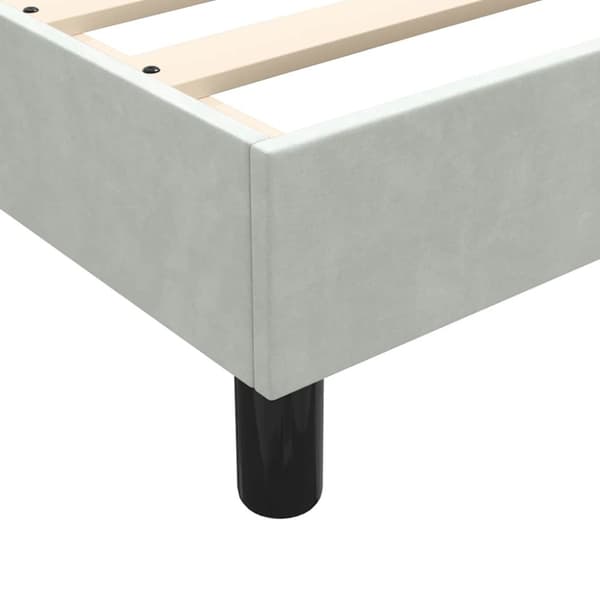 Ramsäng med madrass ljusgrå 160x210 cm sammet
