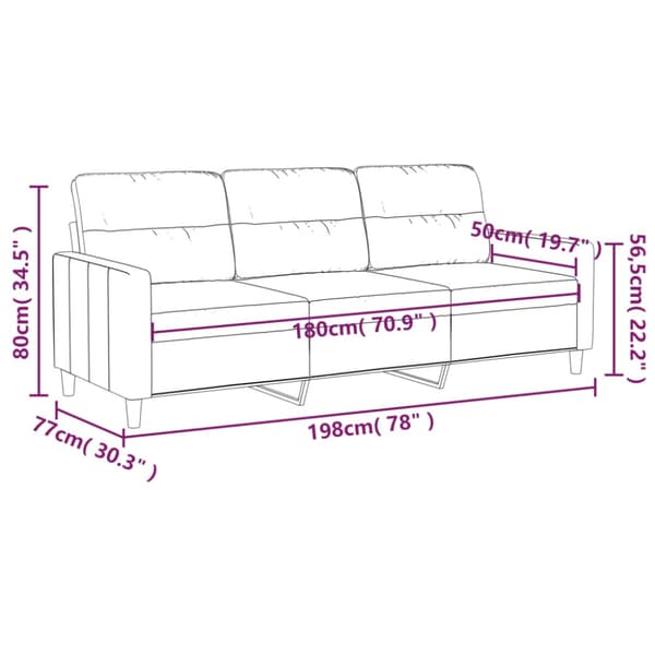 3-sitssoffa ljusgul 180 cm tyg