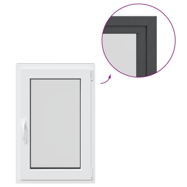 Källarfönster RISOR 60 x 80 cm PVC och glas Antracit