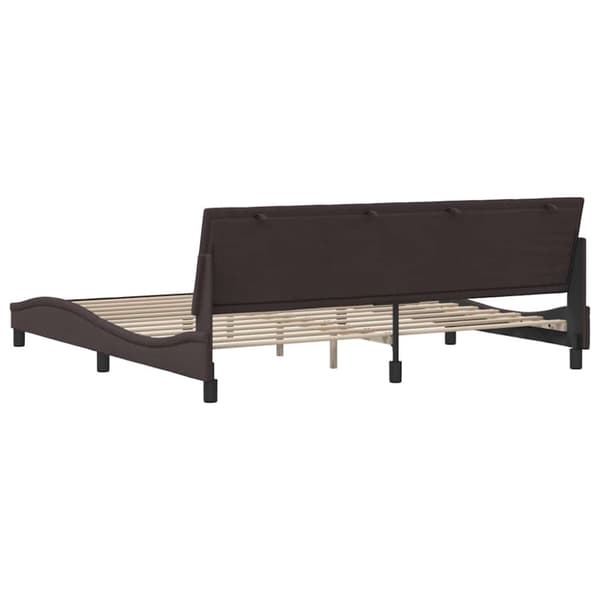 Bed Frame without Mattress "Hanko" Dark Brown 200x200 cm Fabric
