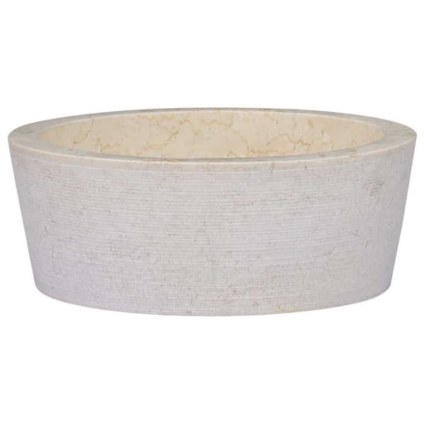 Handfat gräddvit Ø40x15 cm marmor