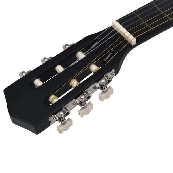 Gitarr 12 delar med 6 strängar western svart 38"