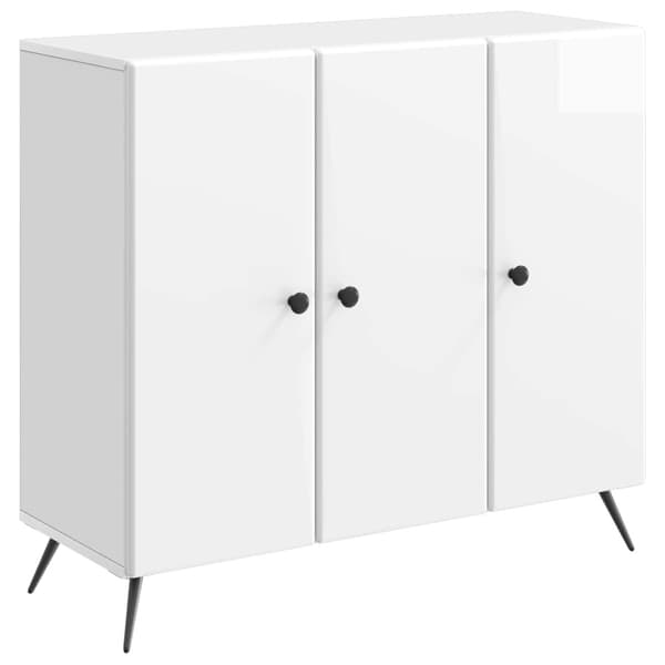 Sideboard Vit högglans 89 x 34,5 x 80 cm Konstruerat trä