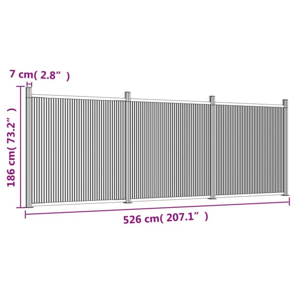Staketpanel brun 526x186 cm WPC