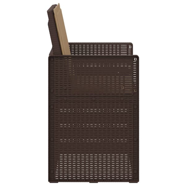 Trädgårdsmatstolar 2 pcs Brun och taupe PP