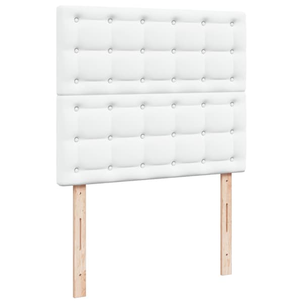 Ramsäng med madrass vit 120x200 cm konstläder