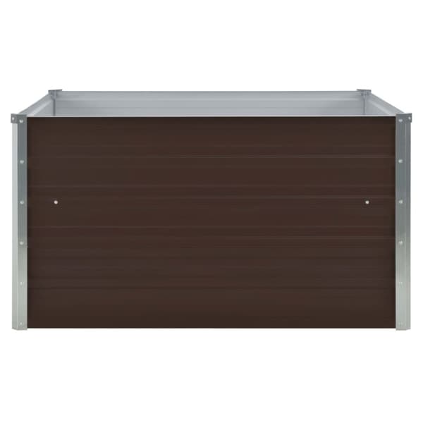 Odlingslåda 100x100x45 cm galvaniserat stål brun