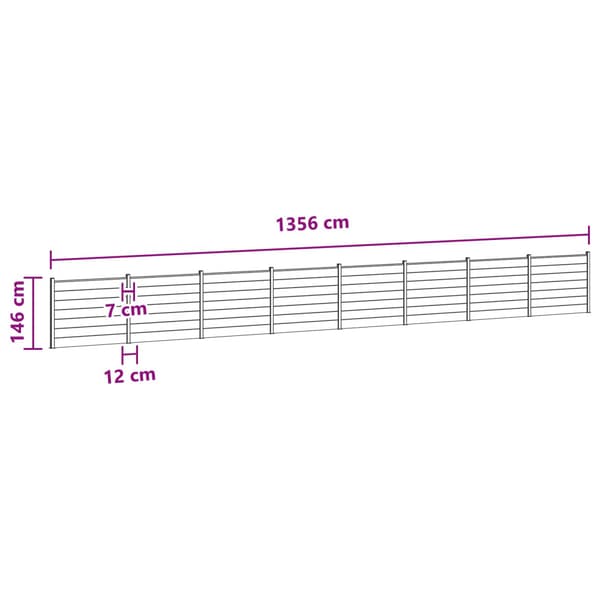 Stängselpanel 8 pcs WPC och aluminium Brun