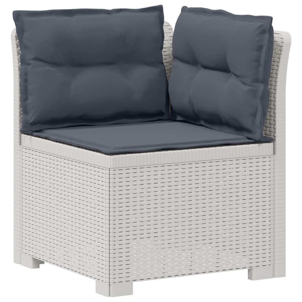4-sits Trädgårdsoffa med Kuddar Rattan Look PP Vit