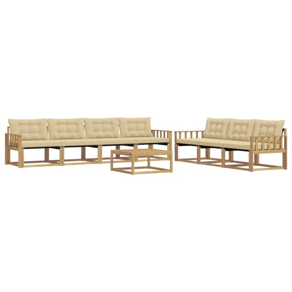 Utomhussoffset 8 pcs Vit och Beige