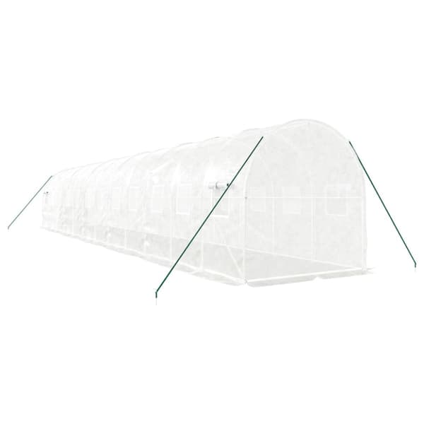 Växthus med stålram vit 24 m² 12x2x2 m